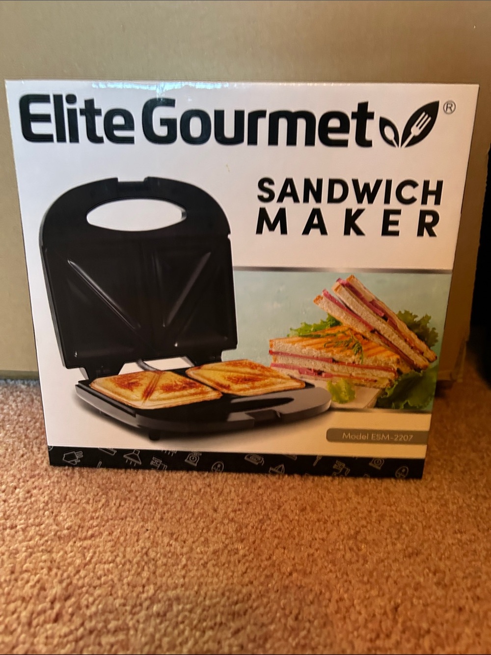 Black Sandwich Maker - 2-Slice Grill